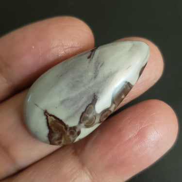 Natural Coffee Bean Jasper Cabochon. Size- approx. 37x19mm